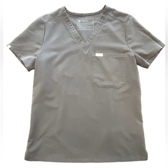 Figs scrub set charcoal HW yolo skinny pants XS reg & Catarina one pocket top XS - Picture 2 of 14